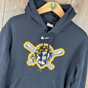 Nike MLB Pittsburgh Pirates Hoodie Mens Large Black Baseball Pullover Sweatshirt